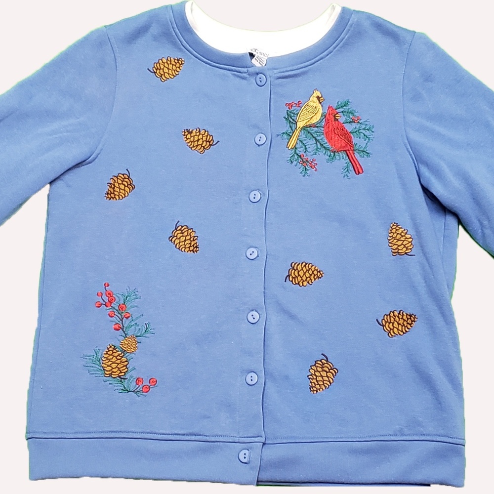 2/$10 ⭐Ugly Sweater Winter New Bird Cardigan L